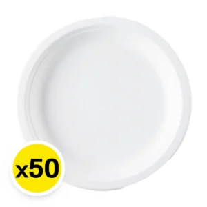 จานเยื่อธรรมชาติ 8 นิ้ว x 50 ใบ