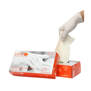 SRI TRANG ถุงมือยางไม่มีแป้ง รุ่น GLOVE02 สีส้ม ไซส์ L แพ็ค 100 ชิ้น