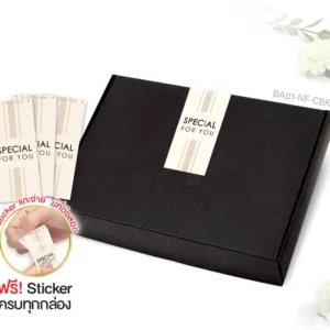 กล่องฝาเสียบ ฝาทึบ 16×22×5cm. สีดำ หนา 300แกรม (10ใบ)