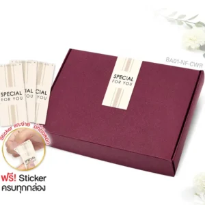 กล่องฝาเสียบ ฝาทึบ 16×22×5cm. สีแดงไวน์ หนา 300แกรม (10ใบ)
