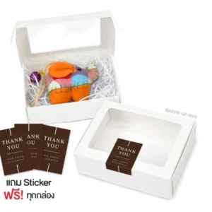 กล่องฝาเสียบ หน้าต่าง 10×13×4cm. สีขาว หนา 270แกรม (10ใบ)