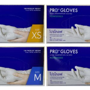 (ยกลัง 40 กล่อง)Pro Gloves โปรโกลฟ ถุงมือตรวจโรค ลาเท็กซ์ มีแป้ง (100ชิ้น/กล่อง) ไซซ์ L