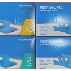 PRO GLOVES Nitrile Blue 3.5 กรัม ถุงมือไนไตร สีฟ้า (100ชิ้น/กล่อง) ไซซ์L