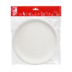 จานกระดาษ NIV ขนาด 9 นิ้ว (แพ็ค 20 ใบ) สีขาว