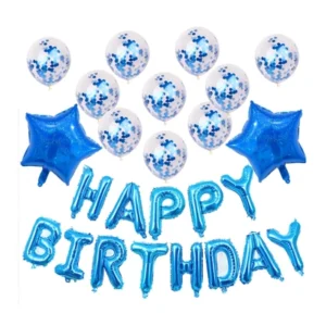 เซตลูกโป่งตัวอักษรฟอยล์ Happy Birthday CASSA B1S040 - B1S043 สีน้ำเงิน