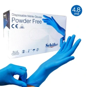 SCHAKE ถุงมือยางไนไตร 951 ชนิดไม่มีแป้ง สีฟ้า หนา 4.8mil ไซส์ L (1 กล่อง/50คู่)