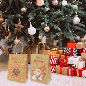 กระดาษคราฟท์บรรจุภัณฑ์ถุงของขวัญปีใหม่ - Xmas 5ใบ