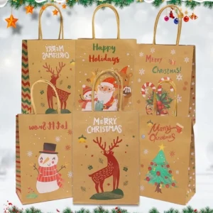 กระดาษคราฟท์บรรจุภัณฑ์ถุงของขวัญปีใหม่ - Xmas 10ใบ