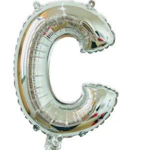 ลูกโป่งฟอยล์ตัวอักษร C สีเงิน ขนาด 16 นิ้ว
