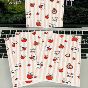 ถุงกระดาษของขวัญลายสุนัขแอปเปิ้ล ขนาด17x12cm 10ชิ้น