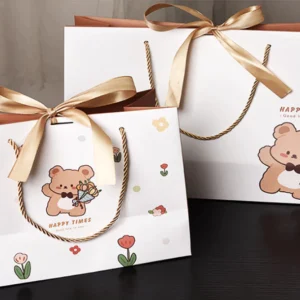 ถุงกระดาษหูหิ้ว ถุงใส่ของขวัญ HAPPY TIMES ไซซ์XL