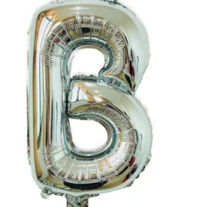 ลูกโป่งฟอยล์ตัวอักษร B สีเงิน ขนาด 16 นิ้ว