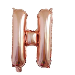 ลูกโป่งฟอยล์ตัวอักษร H สีโรสโกลด์ ขนาด 16 นิ้ว