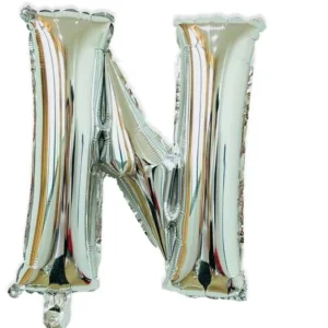 ลูกโป่งฟอยล์ตัวอักษร N สีเงิน ขนาด 16 นิ้ว