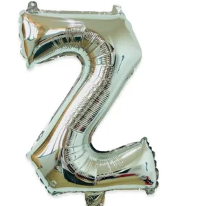 ลูกโป่งฟอยล์ตัวอักษร Z สีเงิน ขนาด 16 นิ้ว