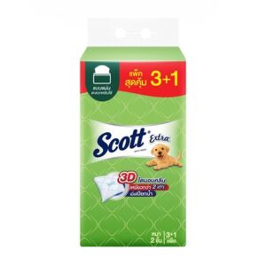 กระดาษอเนกประสงค์ SCOTT EXTRA 2PLY 150 แผ่น (แพ็ก 3+1)