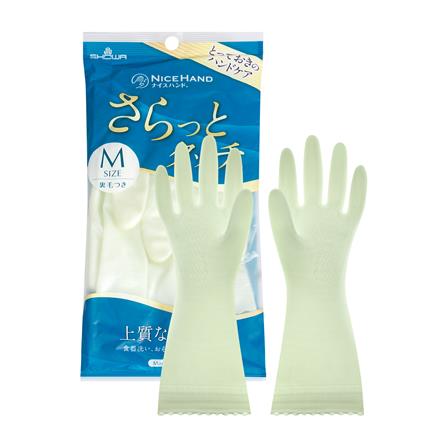 ถุงมือ PVC SHOWA SARATTO TOUCH SIZE M สีเขียวอ่อน