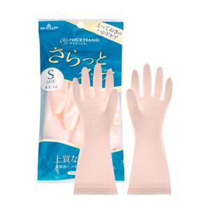 ถุงมืออเนกประสงค์ PVC POLY-BRITE 2TONE SIZE M สีขาว/ชมพู