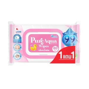 ผ้าเช็ดทำความสะอาดผิว ELLEAIR PURE AQUA 80 แผ่น กลิ่นเบบี้เฟรช แพ็กคู่