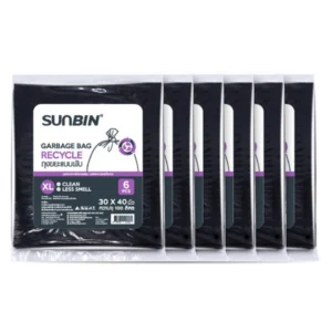 Sunbin ถุงขยะแบบพับ 30x40 นิ้ว 6 ใบ x6