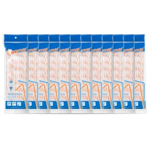 Sunstraw หลอดงอสีขาว ห่อกระดาษ ขนาด 5 มม. ยาว 21 ซม. 35 เส้น x12