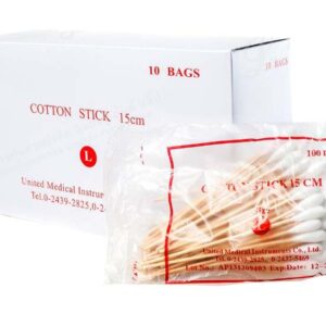 ไม้ก้านพันสำลี 6″ Non Sterile (100 ก้าน/ห่อ) ไซซ์L