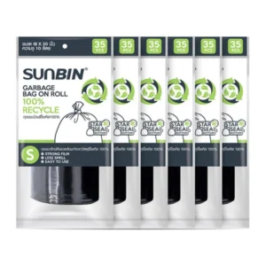 Sunbin ถุงขยะม้วน เหนียวพิเศษ 18x20 นิ้ว 35 ใบ x6