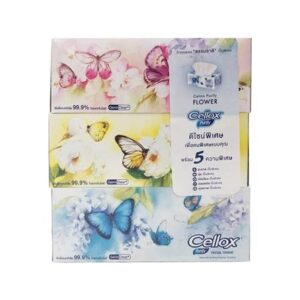 กระดาษเช็ดหน้า CELLOX FLOWER 135 แผ่น แพ็ก 3 ชิ้น
