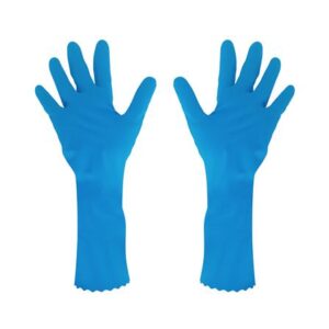 ถุงมือยาง POLY-BRITE COMFORT SIZE M สีฟ้า
