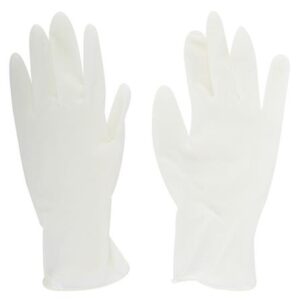 ถุงมือยางธรรมชาติไม่มีแป้ง MASTER GLOVE 5.5 กรัม Size L สีขาว 100 ชิ้น