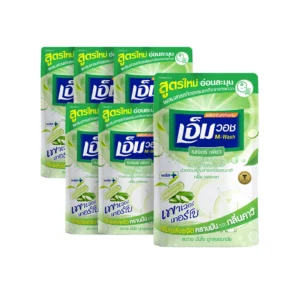 น้ำยาล้างจานเอ็มวอช (M-WASH) สูตรใหม่ เนเจอร์ เพียว (กลิ่นแตงกวา) ขนาด 440 CC. ( 6 ถุง )