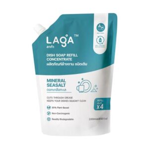 รีฟิลน้ำยาล้างจานชนิดเข้มข้น LAGA สูตรธรรมชาติ 2000 มล. กลิ่นดอกเกลือทะเล