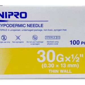 NIPRO เข็มฉีดยา No. 30×1/2″ (100 ชิ้น / กล่อง)