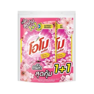 โอโม พลัส น้ำยาซักผ้าสูตรเข้มข้น แพ็คพิเศษ ซากุระ บลอสซั่ม สีชมพู 530 มล. 1+1