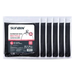 Sunbin ถุงขยะแบบพับ 28x36 นิ้ว 10 ใบ x6