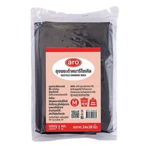 เอโร่ ถุงขยะดำรีไซเคิล แบบหนา 24x28 นิ้ว 1 กก.