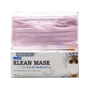 Klean Mask Longmed หน้ากากอนามัย 1 กล่อง 50 ชิ้น สีชมพู