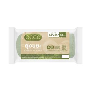 ถุงขยะม้วนก้นจีบ CIRCULAR ACCO 24x28 นิ้ว 30 ใบ สีเขียว