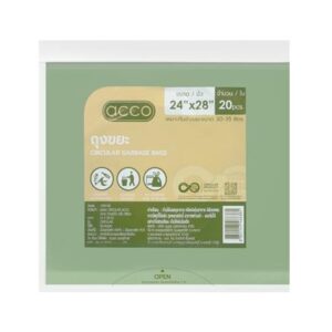 ถุงขยะแบบบาง CIRCULAR 24x28 นิ้ว ACCO สีเขียว (แพ็ก 20 ใบ)