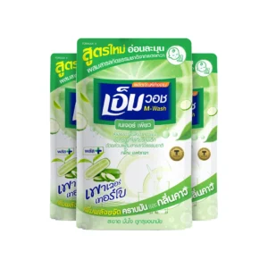 น้ำยาล้างจานเอ็มวอช (M-WASH) สูตรใหม่ เนเจอร์ เพียว (กลิ่นแตงกวา) ขนาด 440 CC. ( 3 ถุง )