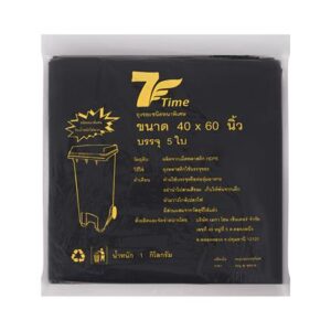 ถุงขยะหนา 7 TIME 40X60 นิ้ว 5 ใบ สีดำ