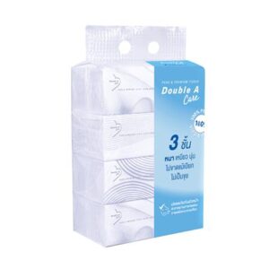 กระดาษเช็ดหน้า DOUBLE A CARE PURE & PREMIUM SOFT PACK 130 แผ่น (แพ็ก 4 ชิ้น)
