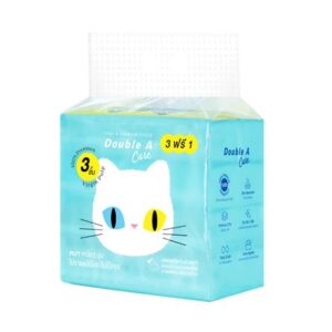 กระดาษเช็ดหน้า DOUBLE A CARE TRAVEL PACK BAN MAEW 60 แผ่น (แพ็ก 3+1)