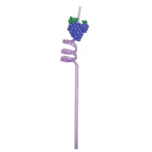 หลอดพลาสติกที่มีสีสัน Fruit Theme ลายองุ่น