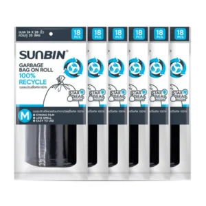 Sunbin ถุงขยะม้วน เหนียวพิเศษ 24x28 นิ้ว 18 ใบ x6