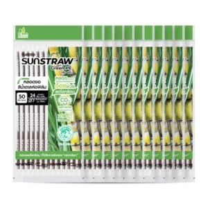 Sunstraw หลอดพลาสติกรักโลก สีน้ำตาล ขนาด 7 มม. ยาว 24 ซม. 50 เส้น x12