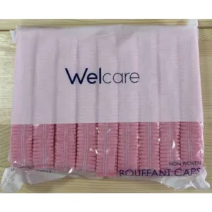 Welcare Cap หมวกตัวหนอน คลุมผม เกรดการแพทย์ 50ชิ้น/แพ็ค สีชมพู