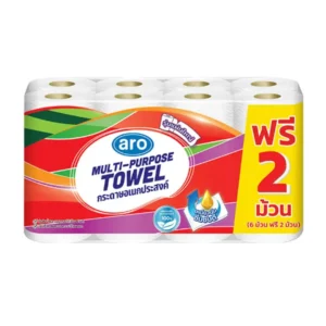 เอโร่ กระดาษอเนกประสงค์ 3 ตอน รุ่นแผ่นใหญ่ 6+2 ม้วน