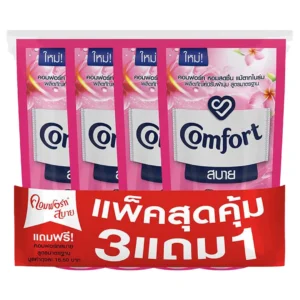 คอมฟอร์ท น้ำยาปรับผ้านุ่ม สูตรมาตรฐาน สีชมพู 450 มล. x 3+1