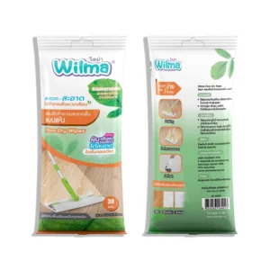 [ผ้าถูพื้นชนิดแห้ง ย่อยสลายได้] Wilma แผ่นเช็ดทำความสะอาดพื้นแบบแห้ง 30 แผ่น // ซับน้ำ ใช้แล้วทิ้ง